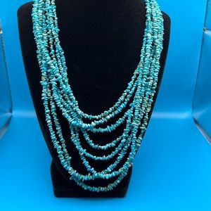 Jay King Eight- Strand Natural Blue Green Turquoise Beaded Necklace